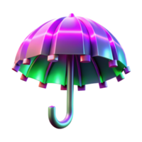 Vibrant 3D Render of a Colorful Umbrella png