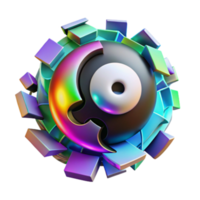 Abstract 3D Render Colorful Yin Yang Sphere Background png