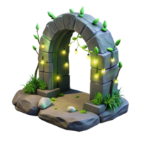 Enchanted Stone Archway 3D Render - Fantasy Game Asset png