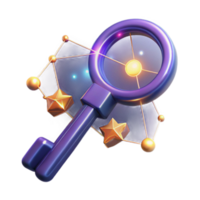3D Render Key to the Universe Cosmic Exploration, Starry Night, Abstract Background, Magical Key, Purple and Gold Key, Celestial Key, Fantasy Key, 3D Key Illustration, Abstract Design, Shiny Key png