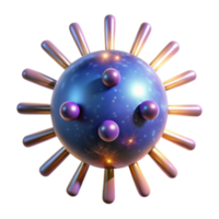 Abstract 3D Render of a Virus Particle with Glowing Elements png