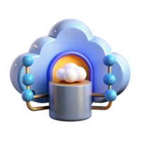 3D Render Cloud Computing Network Illustration Abstract Cloud Storage System png
