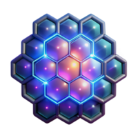 Glowing Hexagon Network 3D Render Abstract Background Image png