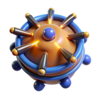 Abstract 3D Render of a Futuristic Orb with Glowing Spikes png