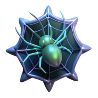3D Render of a Spider on a Web Graphic Resource png