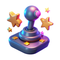 3D Render of Retro Joystick with Stars - Gaming Icon, Neon Colors, Virtual Reality, Nostalgia, Game Controller, Digital Art, Arcade Game, Gaming Background, 80s Vibe, Retro Gaming png