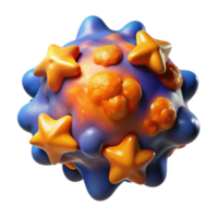 Abstract 3D Render of a Colorful Cell Structure with Stars png