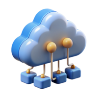 3D Cloud Computing Illustration Network Servers Data Storage png