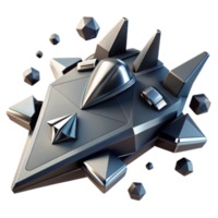 Futuristic Spaceship 3D Render, Abstract Geometric Design, Sci-Fi Vehicle Illustration png