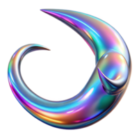 Iridescent 3D Abstract Swirl Background Graphic Resource Design Element png