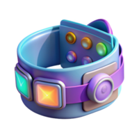 Futuristic Smart Bracelet 3D Render Illustration Colorful Interface Design with Interactive Buttons png