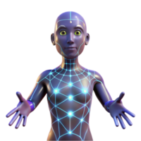 3D Render of a Futuristic Child Robot, Digital Art, Networked Child AI png