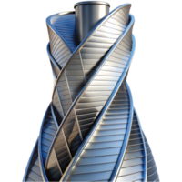3D Render Metallic Spiral Structure Abstract Background Image png
