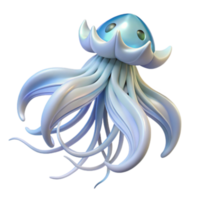 3d render do uma luminoso medusa ilustração aquático criatura com fluindo tentáculos png