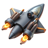 Futuristic Spaceship 3D Render, High-Detail Spaceship Illustration with Glowing Engines png