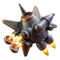 3D Illustration of Futuristic Spaceship with Multiple Thrusters png