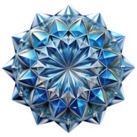Blue Gemstone 3D Render Abstract Background Sparkling Facets and Geometric Design png