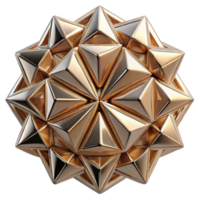 Golden Geometric 3D Sphere Illustration Abstract Triangular Polygonal Structure png