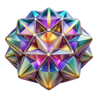 Iridescent Geometric 3D Render Abstract Background Image png