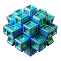 3D Render of Interlocking Cubes Abstract Background Image png