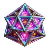 Iridescent 3D Geometric Abstract Background with Triangular Polyhedra png