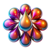 Vibrant 3D Render of Interlocking Colorful Droplets Abstract Background Image png