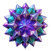 3D Render of Iridescent Geometric Starburst Abstract Background png