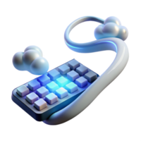 3D Render Abstract Background Cloud Computing Keyboard png