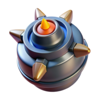 3D Render of a Futuristic Spiked Orb, Game Asset, Sci-fi Weapon Design png