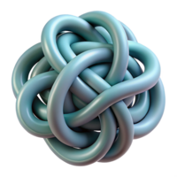 Abstract 3D Render of Intertwined Tubes, Teal Knot Design, Complex Geometric Shape, Seamless Loop Background png