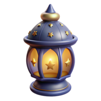 3D Render of a Festive Lantern, Illuminated with a Warm Glow, Adorned with Stars png