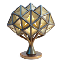 Geometric 3D Lamp Illustration Modern Table Lamp Design with Illuminated Polygonal Structure png