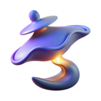 Abstract 3D Render of a Biomorphic Form with Glowing Base png