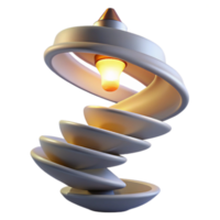 Abstract 3D Spiral Light Sculpture Illustration png