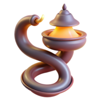 3D Render Twisted Lamp Illustration, Abstract Background Design png