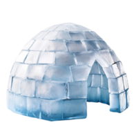 Arctic Igloo Ice Blocks Structure on transparent background. png