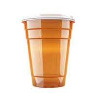 Refreshing Beer in Plastic Cup on transparent background. png