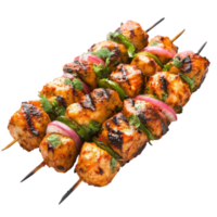 Delicious Chicken Tikka Kabab on transparent background. png