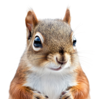 Brown Squirrel in Tree on transparent background. png