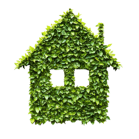 Eco Friendly Green Leaf House on transparent background. png