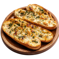 Garlic Bread Appetizer Recipe on transparent background. png