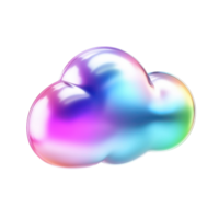Gradient Cloud Icon 3D Render on transparent background. png