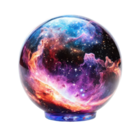 Cosmic Nebula Crystal Ball on transparent background. png
