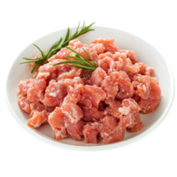 Raw Minced Chicken Meat on transparent background. png