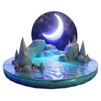 Crescent Moon Island Scene png