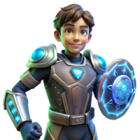 Youthful Hero Sci-Fi Armor Shield png