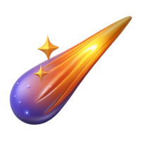 Glowing Comet with Stars png