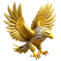 Golden Eagle Wings 3D Render png