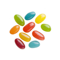A colorful assortment of jelly beans arranged in a playful pattern. png