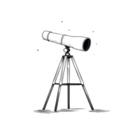 A detailed view of a telescope on a tripod, perfect for stargazing and exploration. png